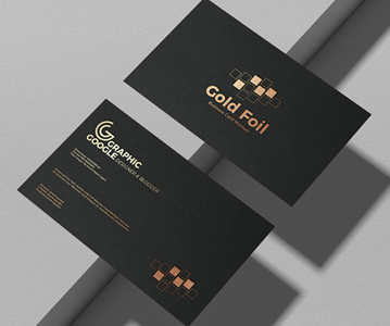 Free Download Creative Black Gold Foil Business Card PSD Mockup