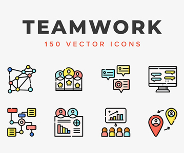 Free Download 50 Creative Teamwork Icons For Designers (Vector)