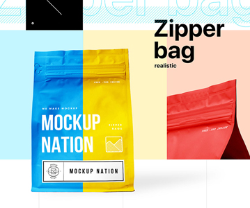 Free Download Awesome Zipper Bag PSD Mockup For Packing