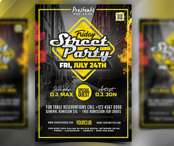 Freebie : Awesome Party Flyer Template Design (PSD)