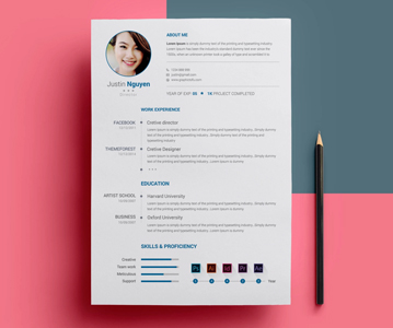 Simple Attractive Resume / CV Template Free Download