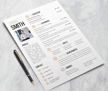 Simple Resume / CV Template Design : Freebie