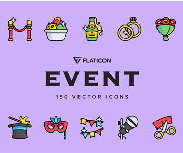 Free Download 50 Awesome Colorful Event Icons (3 Versions)
