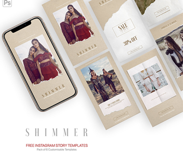 Free 6 Awesome Instagram Story PSD Templates