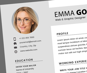 Free Professional Resume / CV With Cover Letter (PSD)