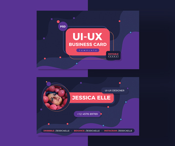 Creative UI UX Designers Business card PSD Template : Freebie